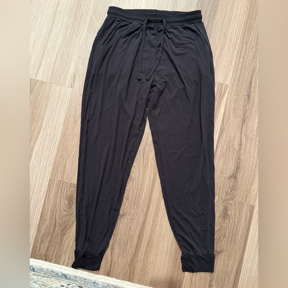 Tommy John Black Joggers with Elastic Waistband and Tapered Leg